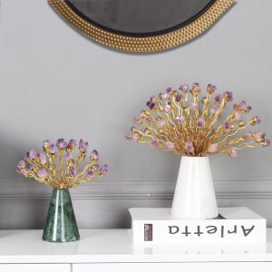 Đồ để bàn decor bình hoa đá thạch anh CD143