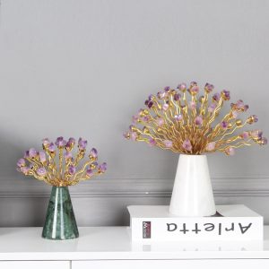Đồ để bàn decor bình hoa đá thạch anh CD143