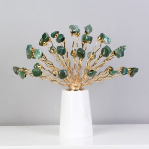 Đồ để bàn decor bình hoa đá thạch anh CD143