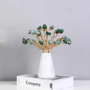 Đồ để bàn decor bình hoa đá thạch anh CD143