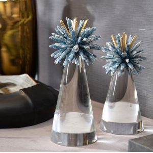 Đồ để bàn hoa cẩm tú cầu đá thạch anh trang trí để bàn CD167