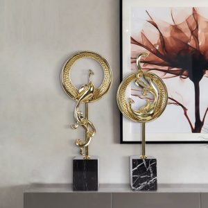 Decor phòng khách cặp công uyên ương CD268