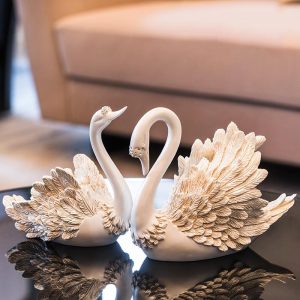 Tượng decor Đôi thiên nga để bàn CD476