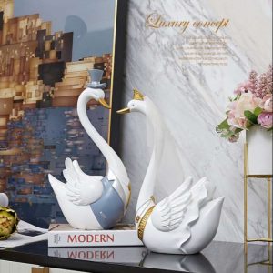 Tượng decor Đôi thiên nga để bàn CD476
