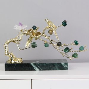 Đồ để bàn cây tài lộc đá thạch anh CD558