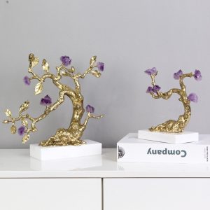 Đồ để bàn cây tài lộc may mắn gắn đá CD146