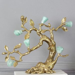 Đồ để bàn cây tài lộc may mắn gắn đá CD146