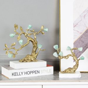 Đồ để bàn cây tài lộc may mắn gắn đá CD146