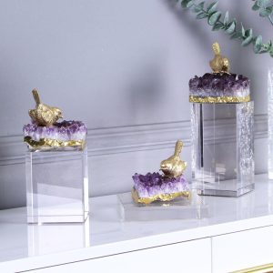 Đồ để bàn bộ chim khuyên đồng trang trí CD148