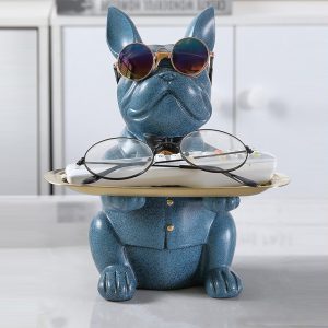 Tượng decor chó nhỏ bưng khay CD440