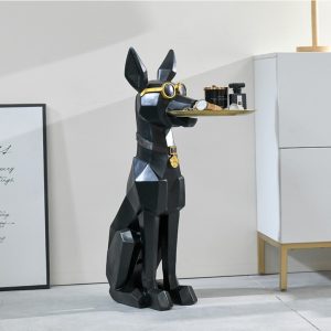 Tượng decor chó bồi bàn để sàn phòng khách đẹp mắt CD421