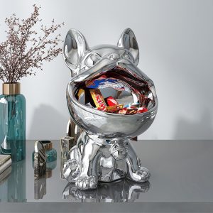 Tượng decor chó há miệng CD418