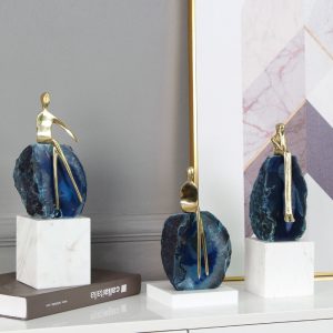 Đồ để bàn bộ 3 đá trừu tượng trang trí kệ tivi CD70