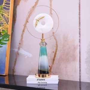 Decor phòng khách đá ngọc bích điêu khắc CD286