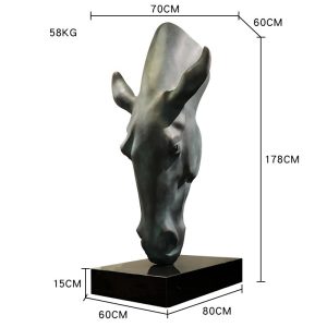 Tượng decor đầu ngựa nghệ thuật decor sảnh khách sạn CD594