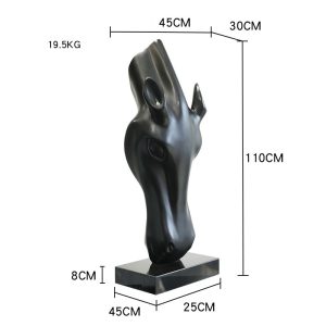 Tượng decor đầu ngựa nghệ thuật decor sảnh khách sạn CD594