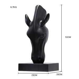 Tượng decor đầu ngựa nghệ thuật decor sảnh khách sạn CD594