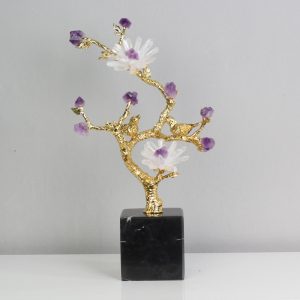 Cây hoa gắn đá thạch anh trang trí CD824