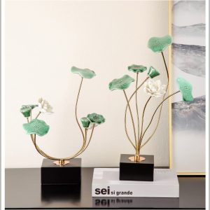 Đồ trang trí hoa sen bằng gốm CD121