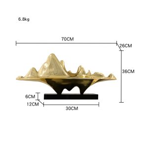 Tượng decor hòn non bộ mạ điện bày quầy lễ tân, sảnh khách sạn CD700