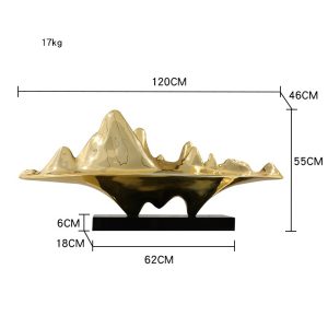 Tượng decor hòn non bộ mạ điện bày quầy lễ tân, sảnh khách sạn CD700