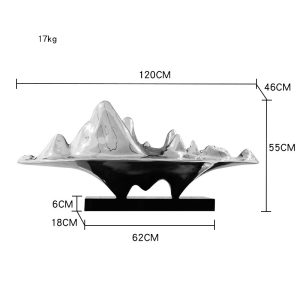 Tượng decor hòn non bộ mạ điện bày quầy lễ tân, sảnh khách sạn CD700