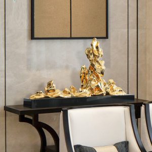 Tượng decor hòn non bộ mạ điện trang trí khách sạn biệt thự CD595