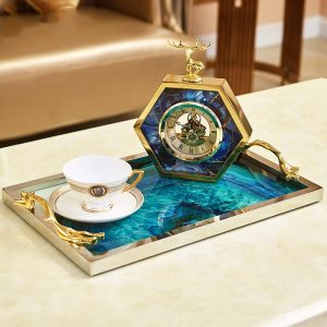 Khay đựng trà bánh bằng đá mã não CD552