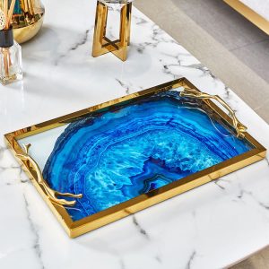 Khay đựng trà bánh bằng đá mã não CD552