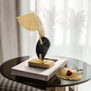 Decor phòng khách mô hình lá sen kim loại mẫu mới nhất 2023 CD237