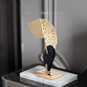 Decor phòng khách mô hình lá sen kim loại mẫu mới nhất 2023 CD237