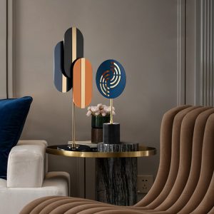 Decor phòng khách mẫu hình học nhiều màu để bàn CD229