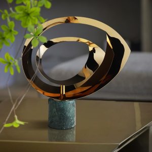 Decor phòng khách mẫu lá kim loại đơn giản để bàn CD228