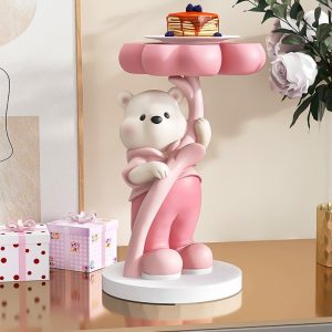 Mô hình gấu ôm cỏ 4 lá trang trí CD1276