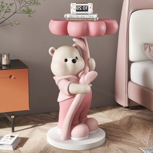 Mô hình gấu ôm cỏ 4 lá trang trí CD1276