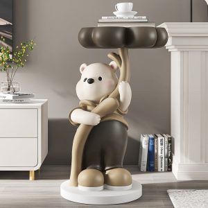 Mô hình gấu ôm cỏ 4 lá trang trí CD1276