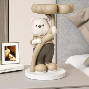 Mô hình gấu ôm cỏ 4 lá trang trí CD1276