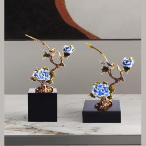 Đồ để bàn mô hình hoa mẫu đơn xanh CD410