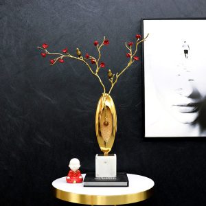 Decor phòng khách hoa mai đỏ CD519