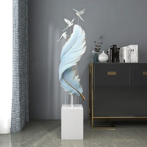 Tượng decor mô hình chiếc lông vũ lớn để sàn đẹp mắt CD416