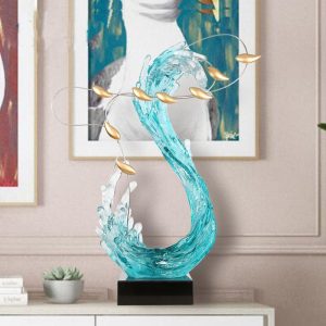 Tượng decor mô hình sóng biển trang trí đẹp mắt CD432