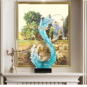 Tượng decor mô hình sóng biển trang trí đẹp mắt CD432