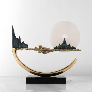 Đồ để bàn mô hình mặt trăng ngọc trang trí phòng khách sang trọng CD203