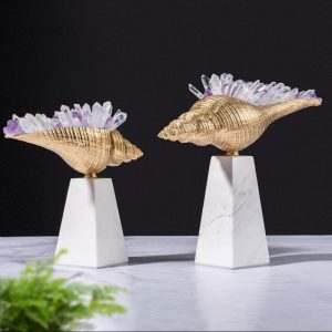 Ốc biển gắn đá thạch anh cao cấp CD45