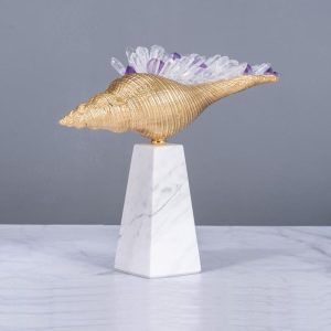 Ốc biển gắn đá thạch anh cao cấp CD45