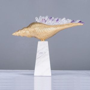 Ốc biển gắn đá thạch anh cao cấp CD45