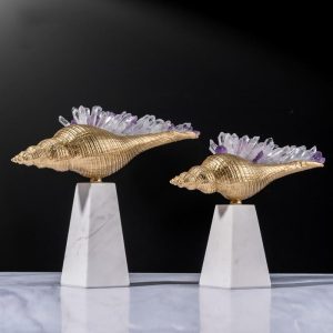 Ốc biển gắn đá thạch anh cao cấp CD45