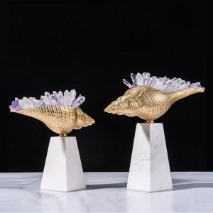 Ốc biển gắn đá thạch anh cao cấp CD45