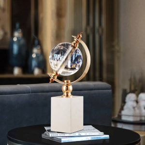 Đồ để bàn mô hình quả địa cầu pha lê đế đá CD51
