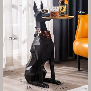 Tượng decor chó kết hợp khay trang trí phòng khách độc đáo CD420